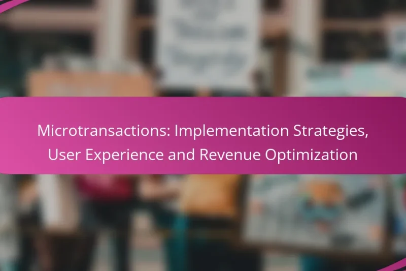 Microtransactions: Implementation Strategies, User Experience and Revenue Optimization