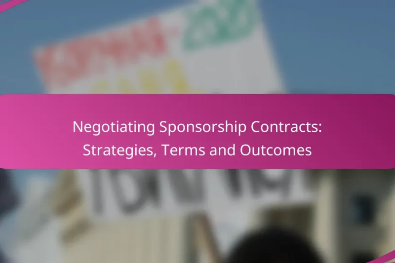 Negotiating Sponsorship Contracts: Strategies, Terms and Outcomes