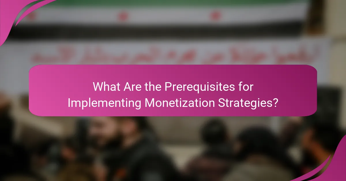 What Are the Prerequisites for Implementing Monetization Strategies?